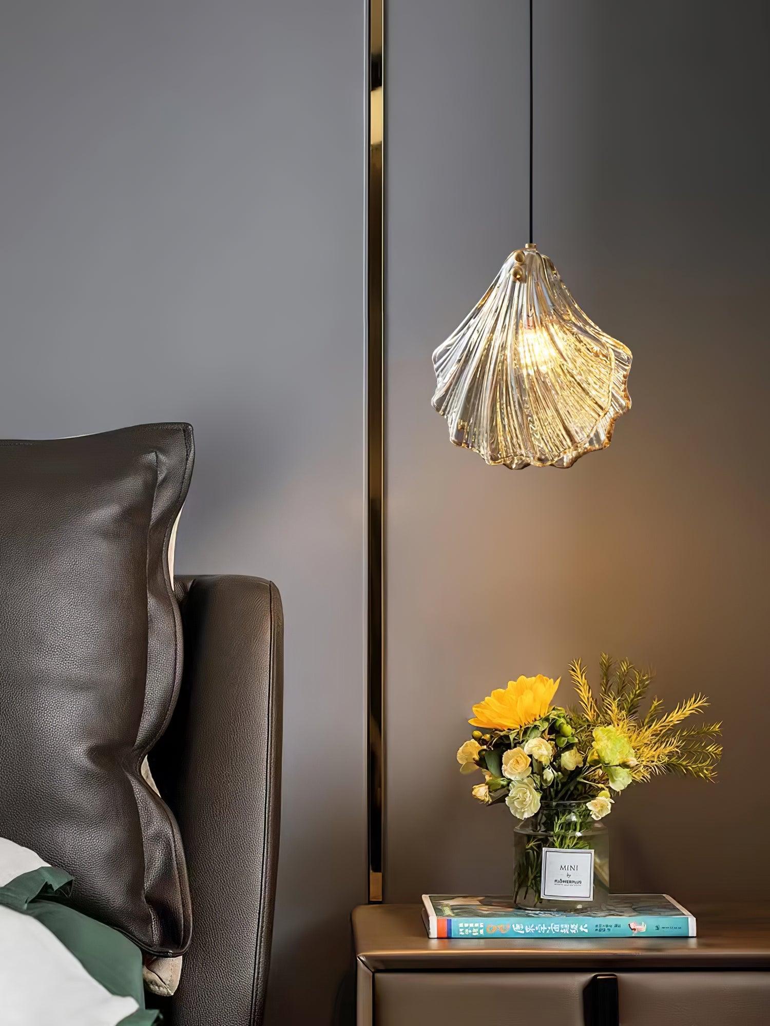 Hanglamp Bohemian met Glazen Schelpvormige Kap en Verstelbaar Snoer ##POS:36##