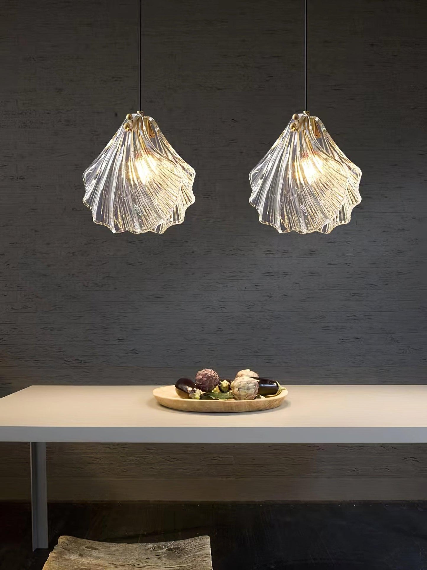 Hanglamp Bohemian met Glazen Schelpvormige Kap en Verstelbaar Snoer