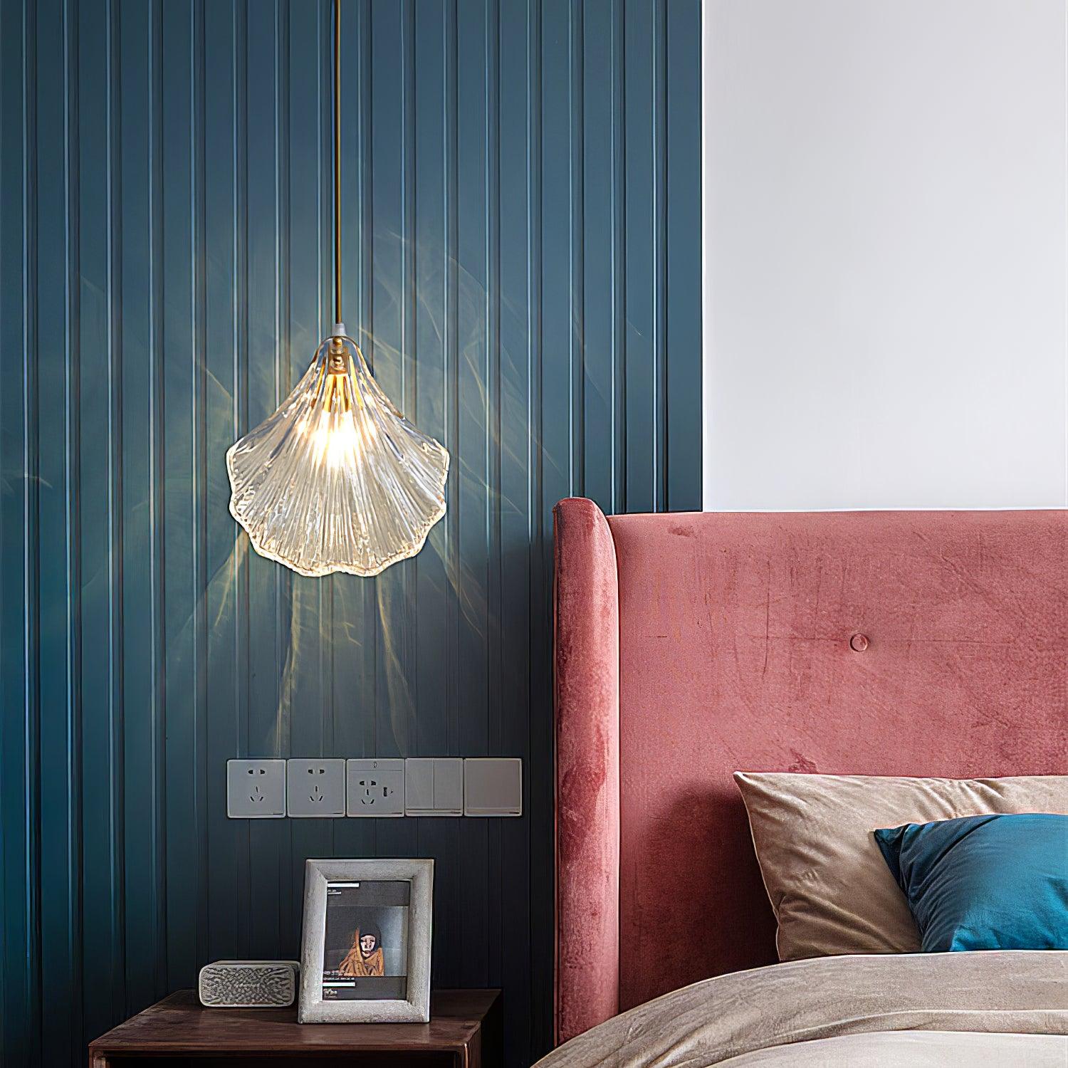 Hanglamp Bohemian met Glazen Schelpvormige Kap en Verstelbaar Snoer