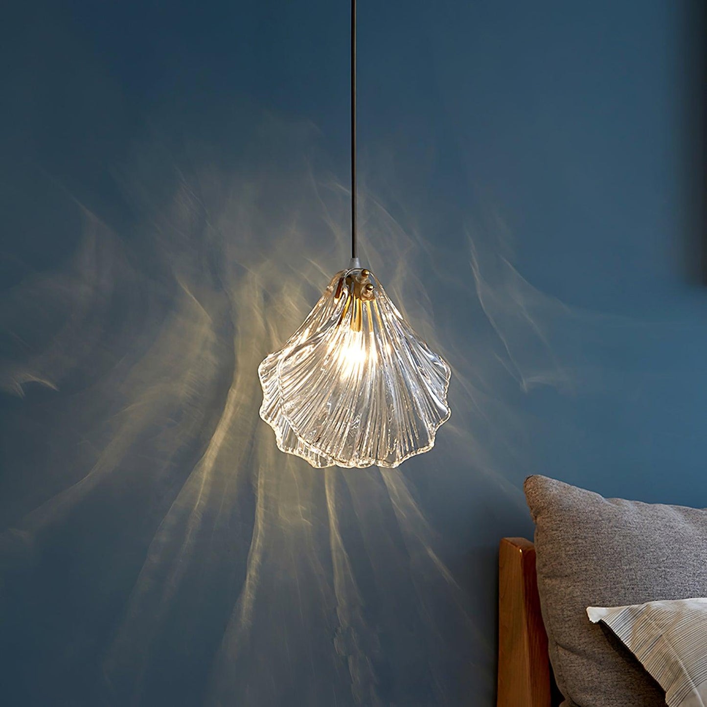 Hanglamp Bohemian met Glazen Schelpvormige Kap en Verstelbaar Snoer