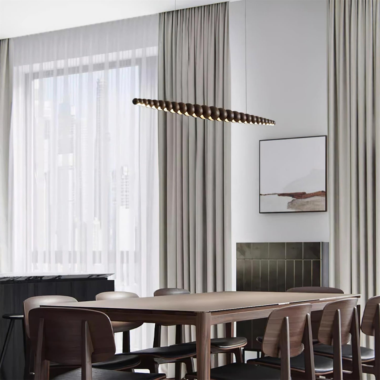 Hanglamp Bohemian met Houten Bollen en Geïntegreerde LED