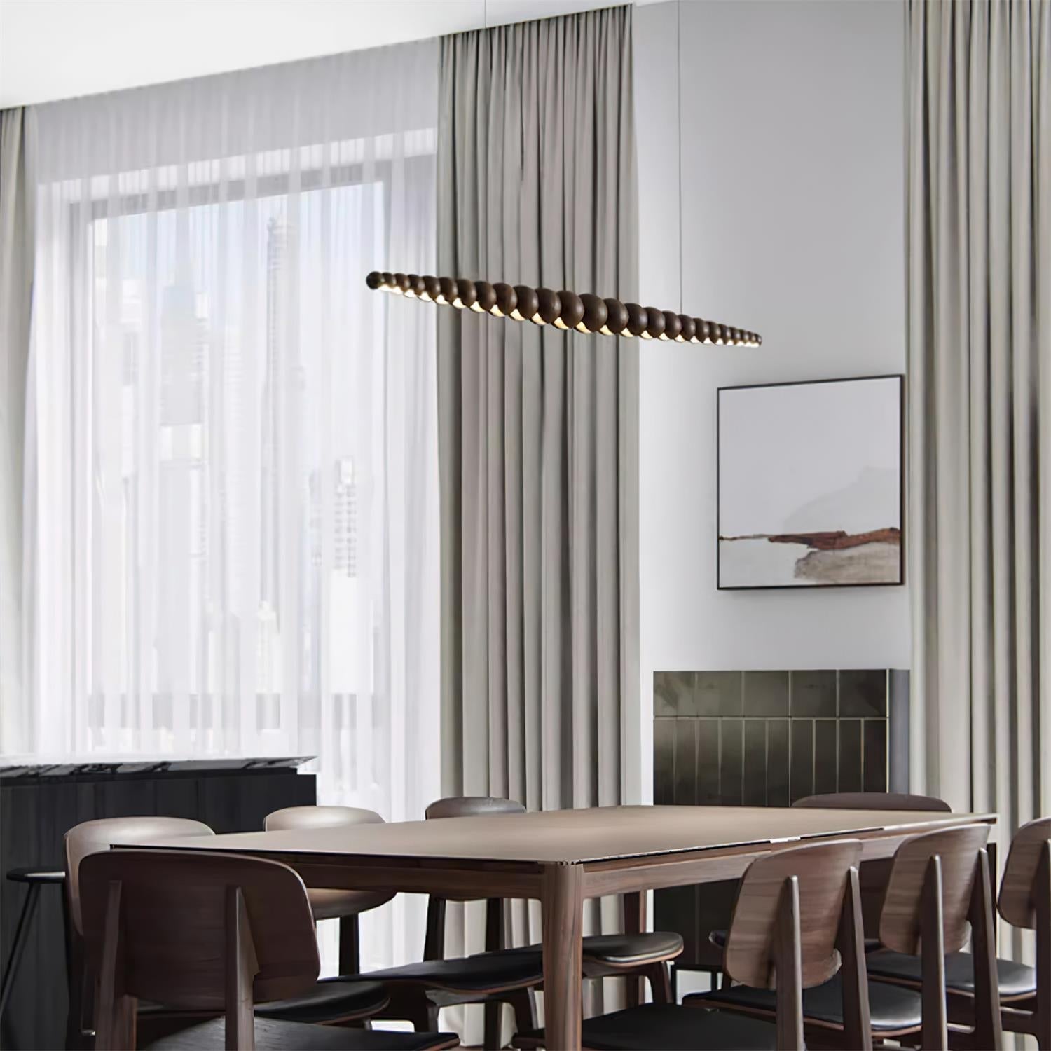 Hanglamp Bohemian met Houten Bollen en Geïntegreerde LED