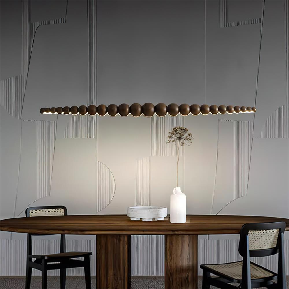 Hanglamp Bohemian met Houten Bollen en Geïntegreerde LED