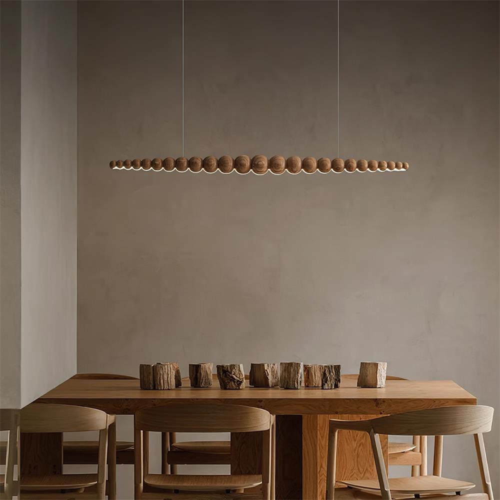 Hanglamp Bohemian met Houten Bollen en Geïntegreerde LED