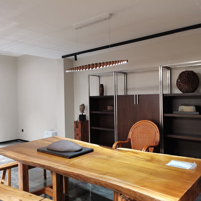 Hanglamp Bohemian met Houten Bollen en Geïntegreerde LED