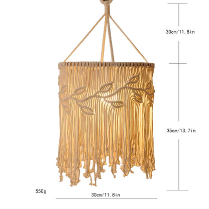 Hanglamp Bohemian met Macramé Lampenkap en Franjes
