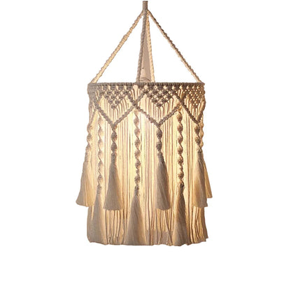 Hanglamp Bohemian met Macramé Lampenkap en Franjes