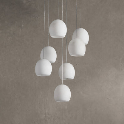Hanglamp Bohemian met Ronde Alabasten Kappen en Verstelbare Hoogte