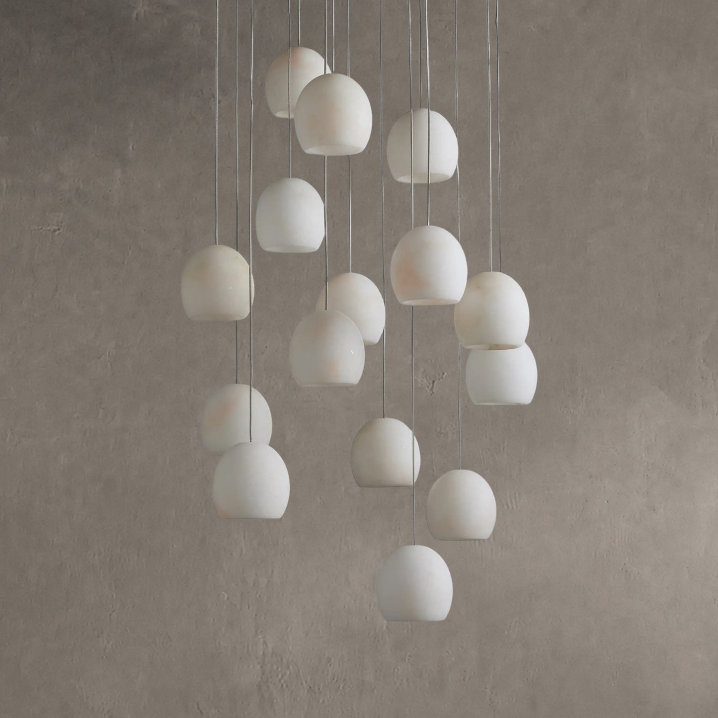 Hanglamp Bohemian met Ronde Alabasten Kappen en Verstelbare Hoogte
