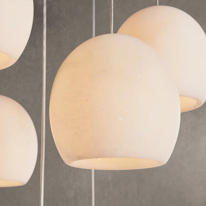 Hanglamp Bohemian met Ronde Alabasten Kappen en Verstelbare Hoogte