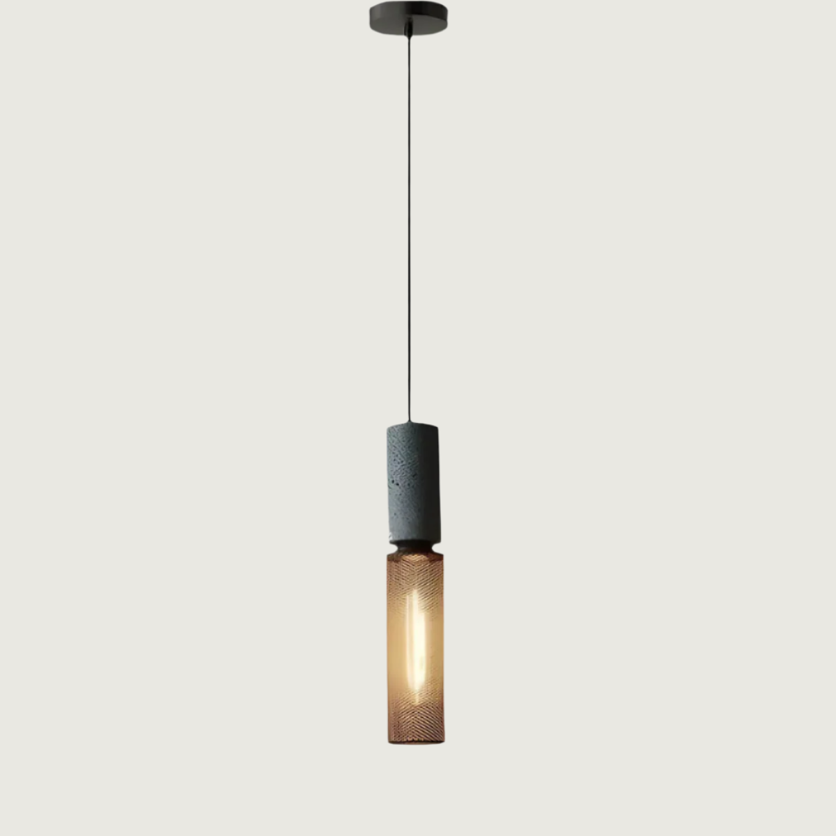 Hanglamp Industrieel met Betonnen Fitting en Metalen Gaaskap
