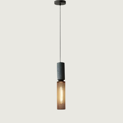 Hanglamp Industrieel met Betonnen Fitting en Metalen Gaaskap