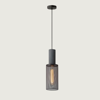 Hanglamp Industrieel met Betonnen Fitting en Metalen Gaaskap
