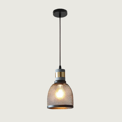 Hanglamp Industrieel met Betonnen Fitting en Metalen Gaaskap