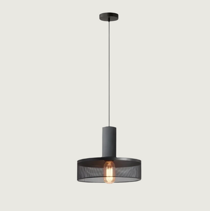 Hanglamp Industrieel met Betonnen Fitting en Metalen Gaaskap