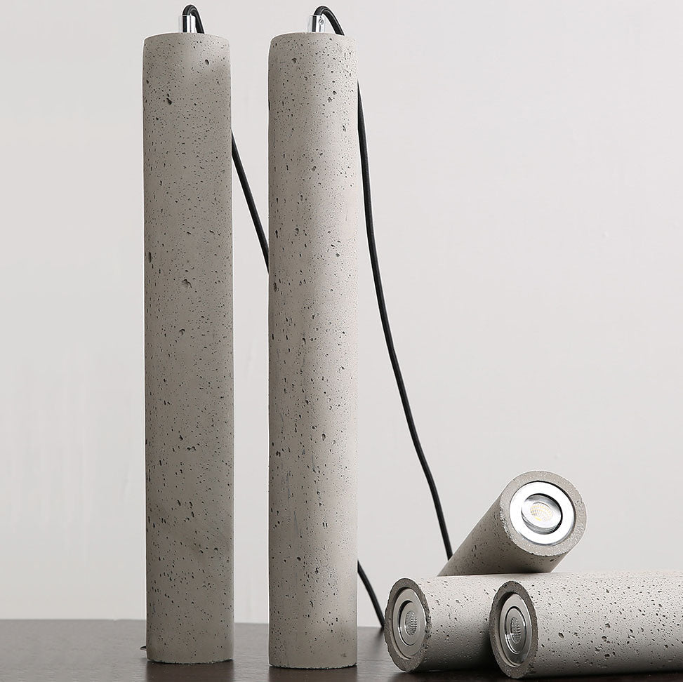 Hanglamp Industrieel met Cilindervorm en Betonlook Kap