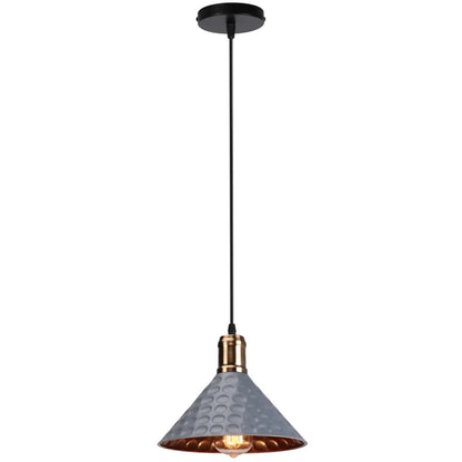 Hanglamp Industrieel met Gehamerde Kap en Koperen Fitting