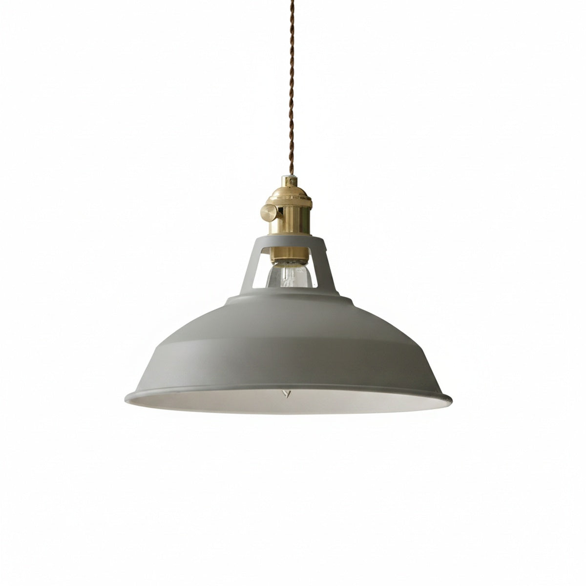 Hanglamp Industrieel met Ronde Metalen Kap en Gedraaid Snoer