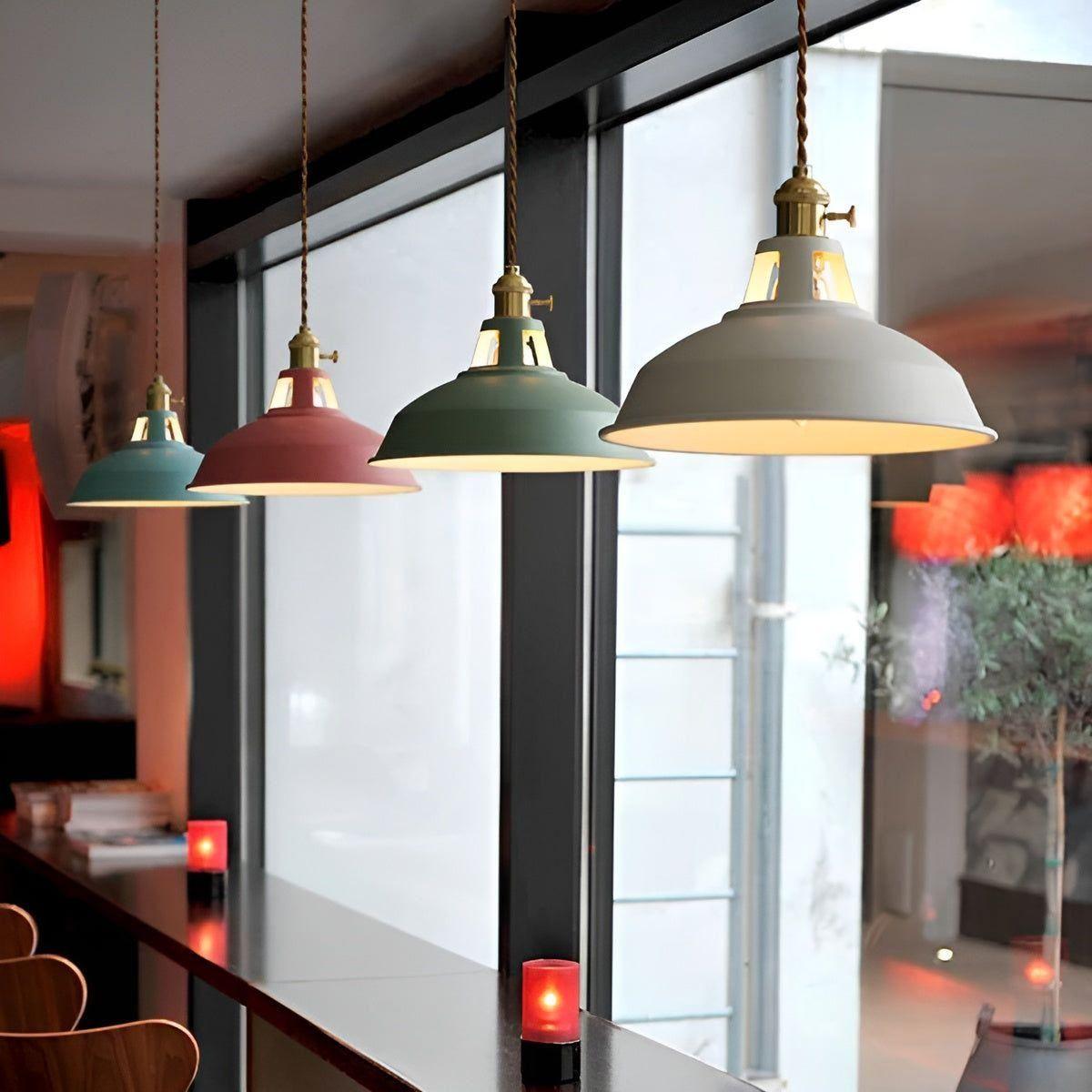 Hanglamp Industrieel met Ronde Metalen Kap en Gedraaid Snoer