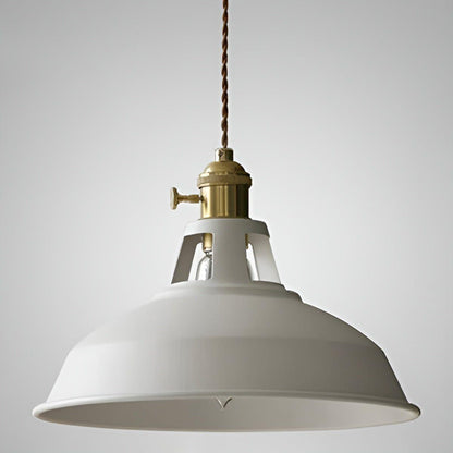 Hanglamp Industrieel met Ronde Metalen Kap en Gedraaid Snoer