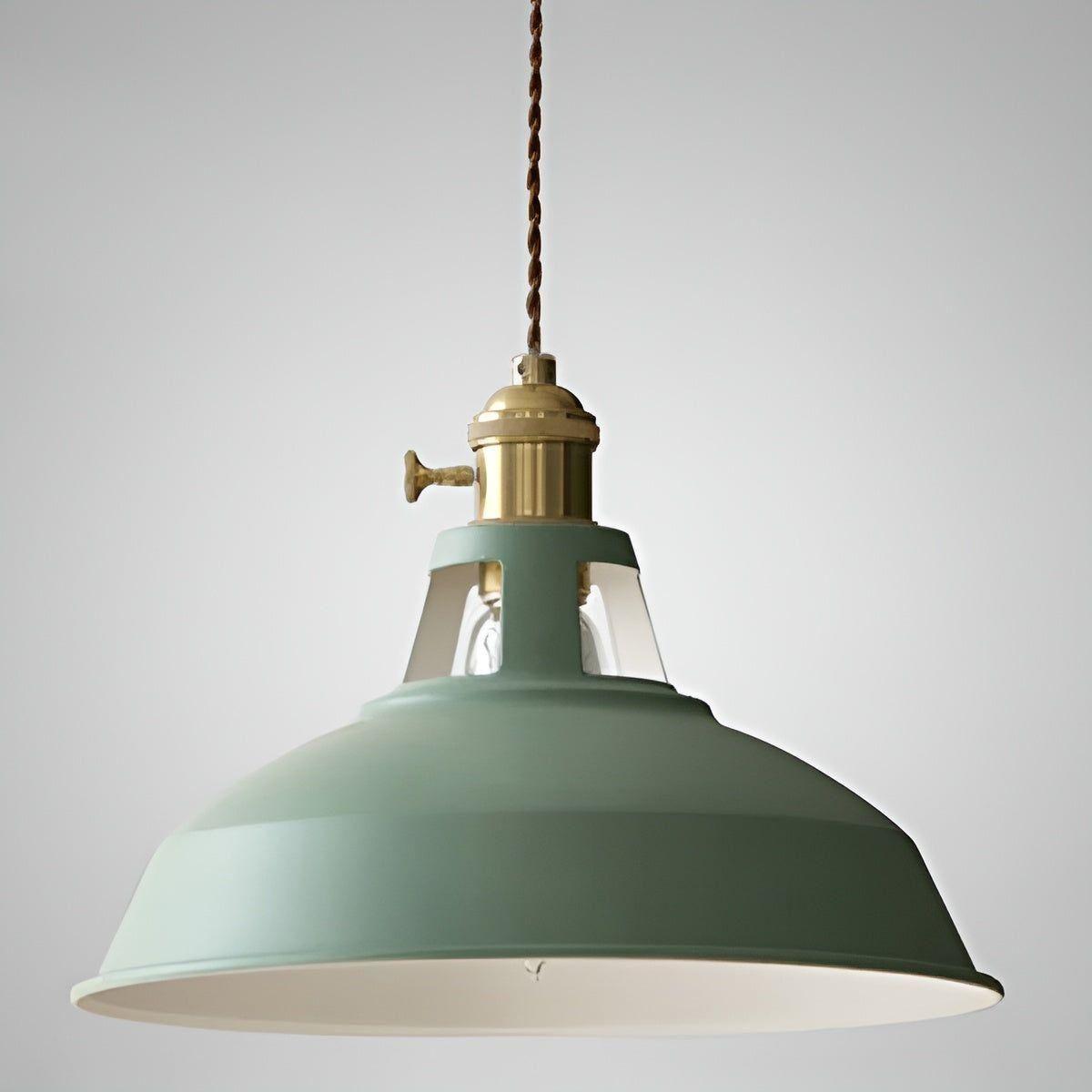 Hanglamp Industrieel met Ronde Metalen Kap en Gedraaid Snoer