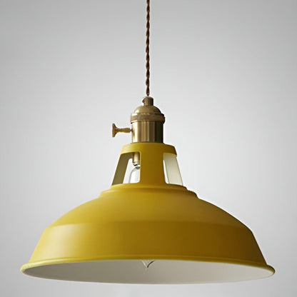 Hanglamp Industrieel met Ronde Metalen Kap en Gedraaid Snoer
