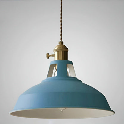 Hanglamp Industrieel met Ronde Metalen Kap en Gedraaid Snoer