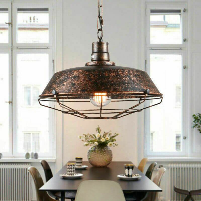 Hanglamp Industrieel Retro met Draadkooi en Verstelbare Hoogte