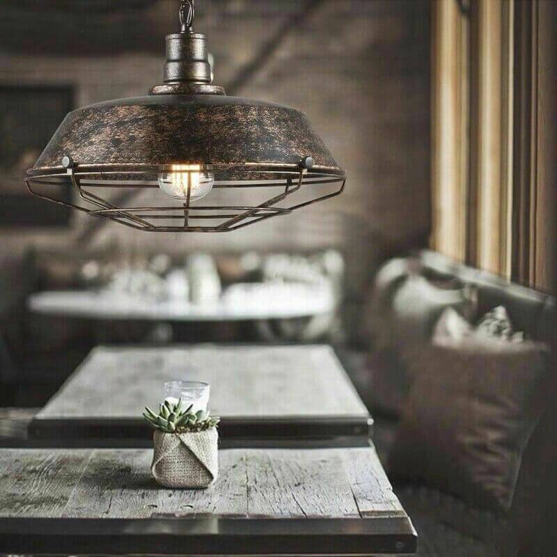 Hanglamp Industrieel Retro met Draadkooi en Verstelbare Hoogte