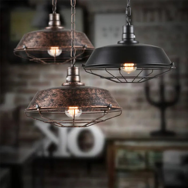 Hanglamp Industrieel Retro met Draadkooi en Verstelbare Hoogte