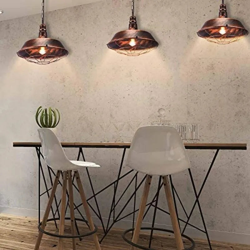Hanglamp Industrieel Retro met Draadkooi en Verstelbare Hoogte