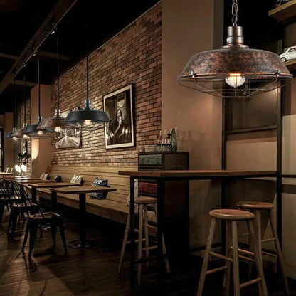 Hanglamp Industrieel Retro met Draadkooi en Verstelbare Hoogte ##POS:9##