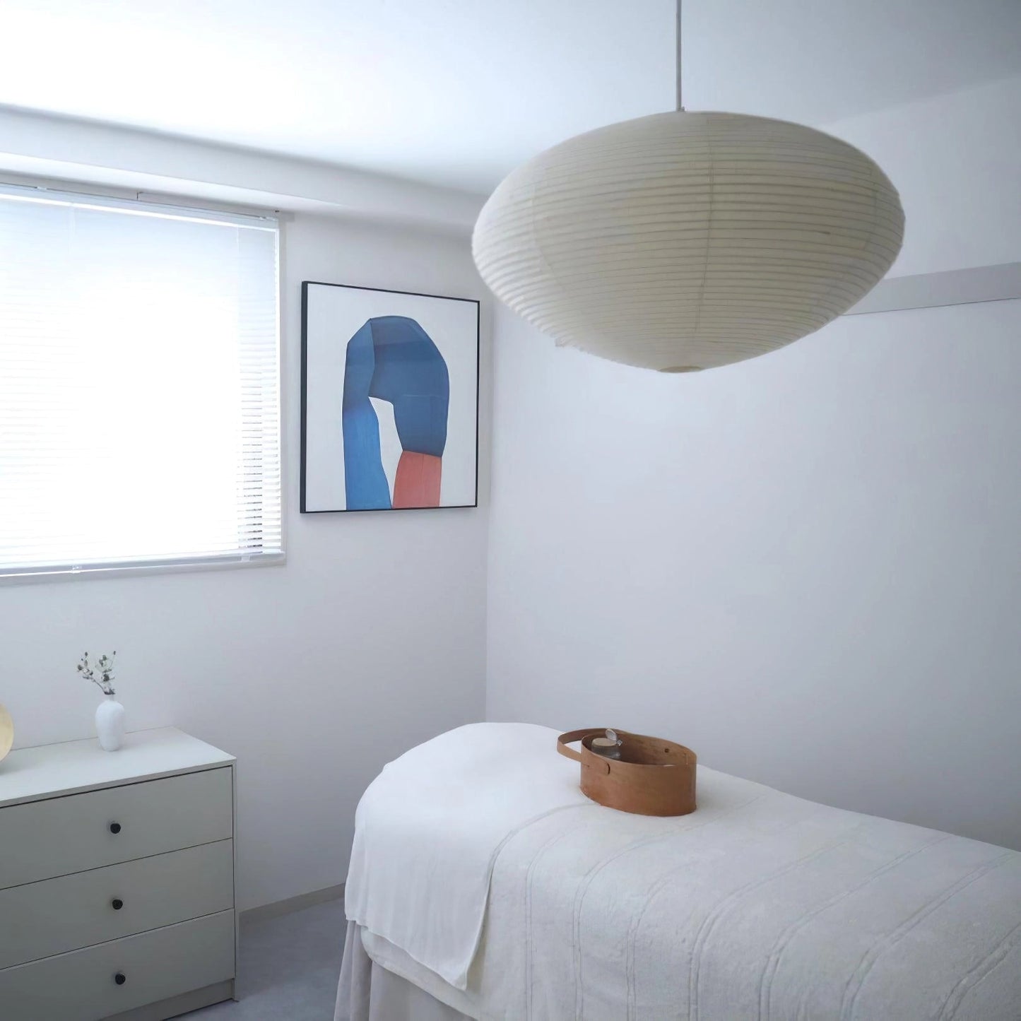 Hanglamp Japandi Washi Papier met Ovale Kap en Verstelbare Kabel