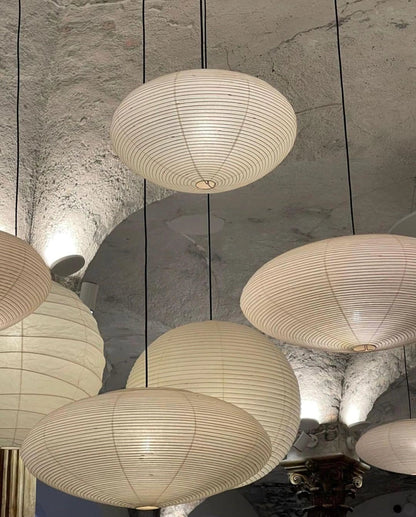 Hanglamp Japandi Washi Papier met Ovale Kap en Verstelbare Kabel