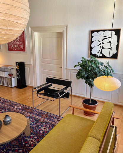 Hanglamp Japandi Washi Papier met Ovale Kap en Verstelbare Kabel