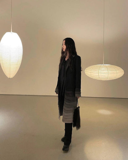 Hanglamp Japandi Washi Papier met Ovale Kap en Verstelbare Kabel