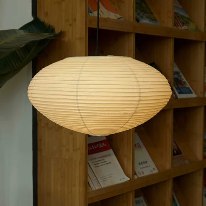Hanglamp Japandi Washi Papier met Ovale Kap en Verstelbare Kabel