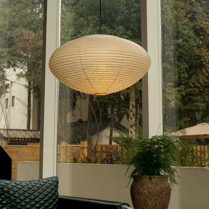 Hanglamp Japandi Washi Papier met Ovale Kap en Verstelbare Kabel