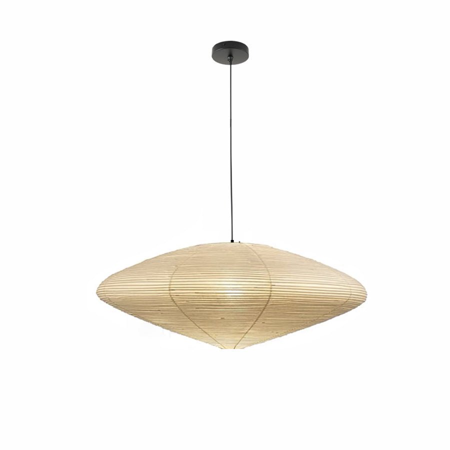 Hanglamp Japandi Washi Papier met Ovale Kap en Verstelbare Kabel