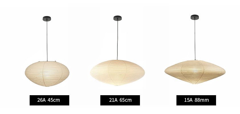 Hanglamp Japandi Washi Papier met Ovale Kap en Verstelbare Kabel