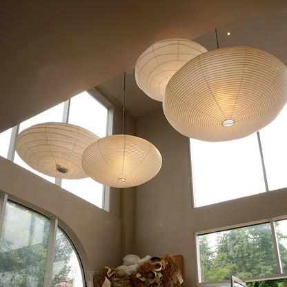 Hanglamp Japandi Washi Papier met Ovale Kap en Verstelbare Kabel