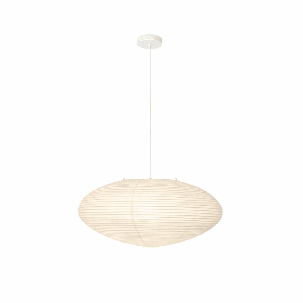 Hanglamp Japandi Washi Papier met Ovale Kap en Verstelbare Kabel