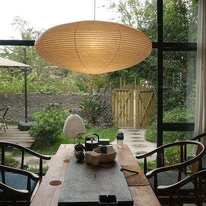 Hanglamp Japandi Washi Papier met Ovale Kap en Verstelbare Kabel