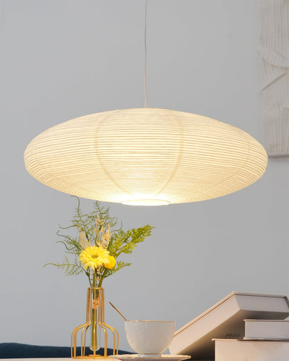 Hanglamp Japandi Washi Papier met Ovale Kap en Verstelbare Kabel