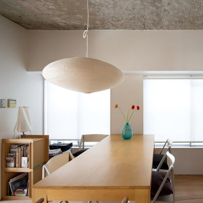 Hanglamp Japandi Washi Papier met Ovale Kap en Verstelbare Kabel