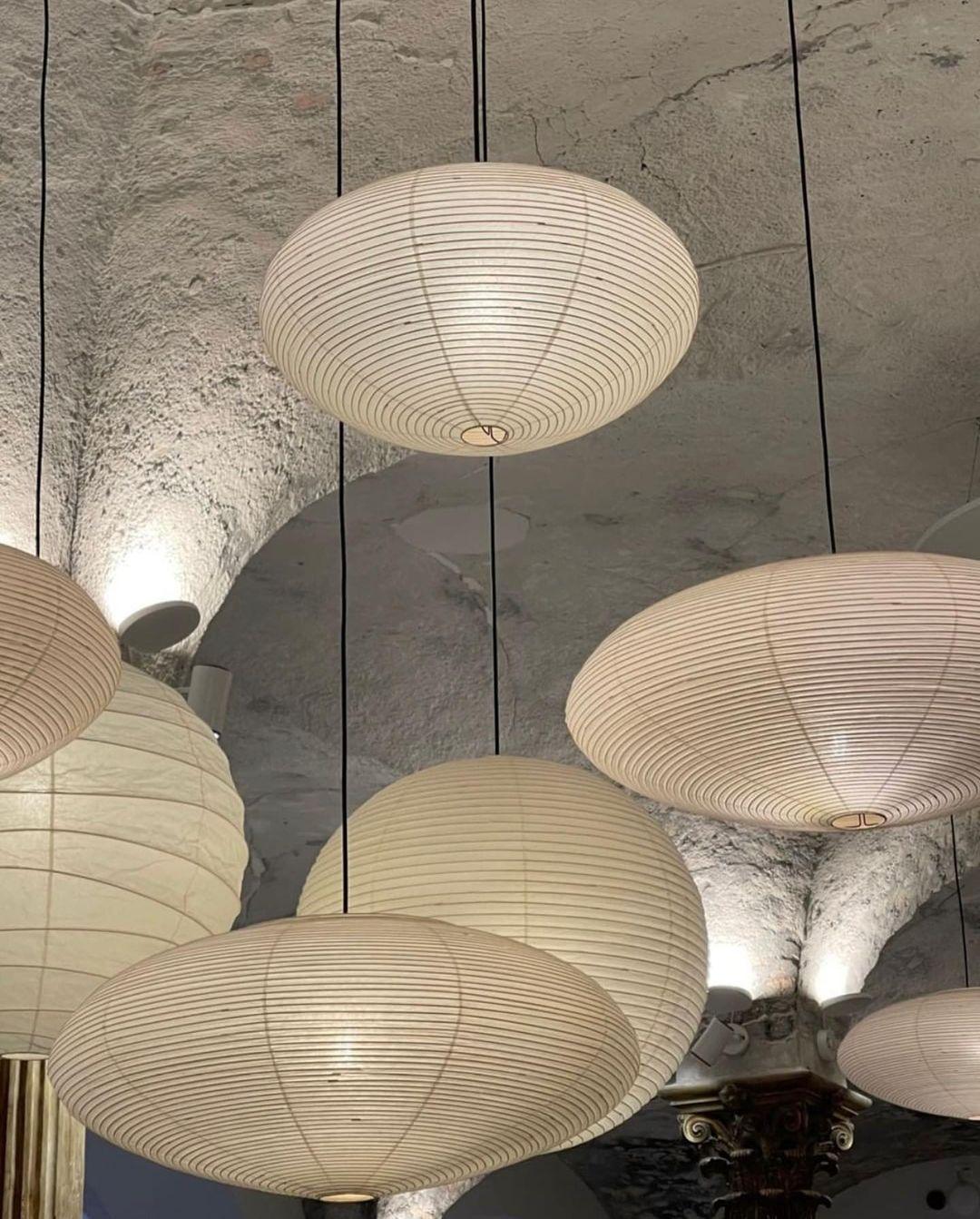 Hanglamp Japandi Washi Papier met Ovale Kap en Verstelbare Kabel
