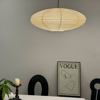 Hanglamp Japandi Washi Papier met Ovale Kap en Verstelbare Kabel