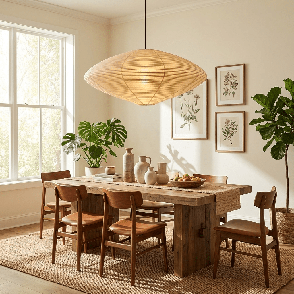 Hanglamp Japandi Washi Papier met Ovale Kap en Verstelbare Kabel