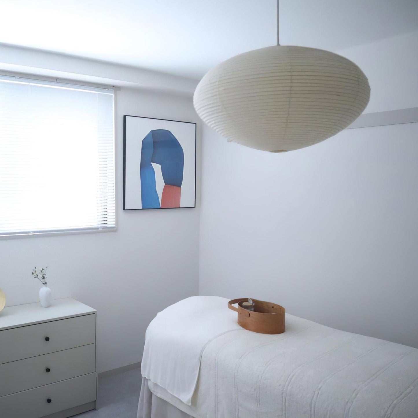 Hanglamp Japandi Washi Papier met Ovale Kap en Verstelbare Kabel