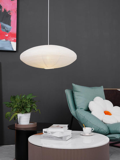 Hanglamp Japandi Washi Papier met Ovale Kap en Verstelbare Kabel